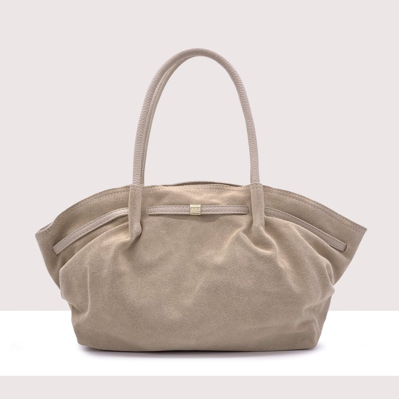 BRUGES - Borsa shopping in vero camoscio e pelle