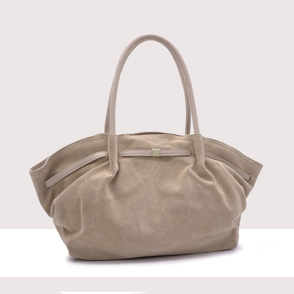 BRUGES - Borsa shopping in vero camoscio e pelle