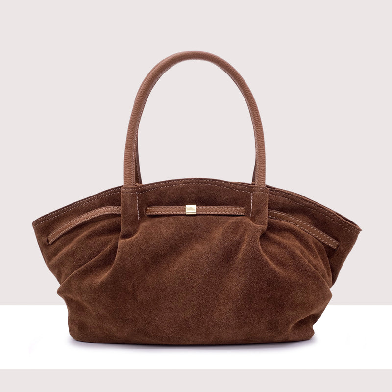 BRUGES - Borsa shopping in vero camoscio e pelle