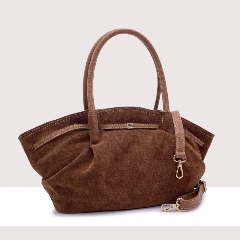 BRUGES - Borsa shopping in vero camoscio e pelle