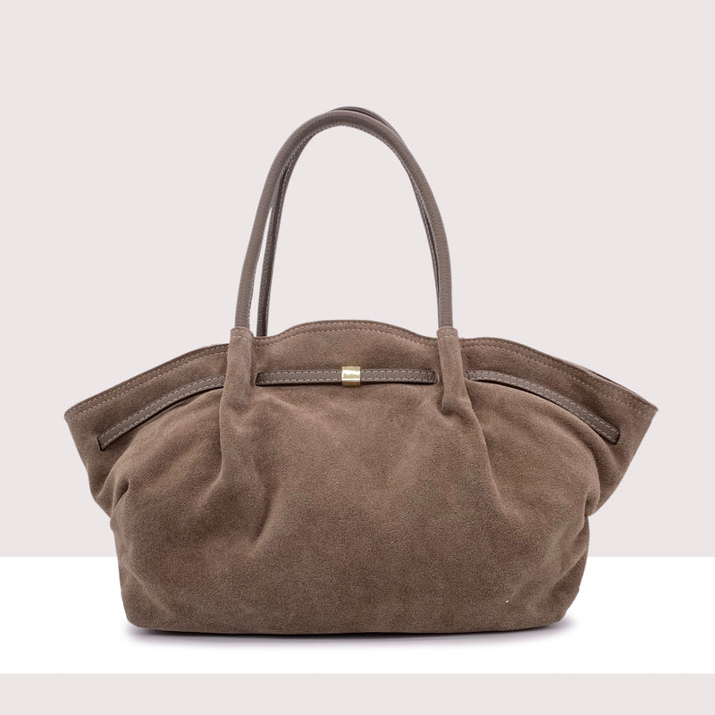 BRUGES - Borsa shopping in vero camoscio e pelle