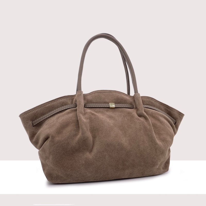 BRUGES - Borsa shopping in vero camoscio e pelle