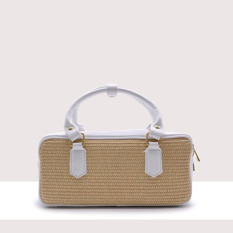 BUENOS AIRES - Bauletto in vera pelle e rafia