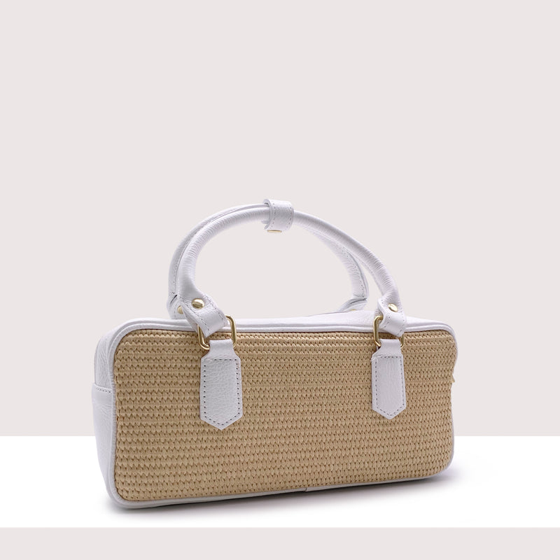 BUENOS AIRES - Bauletto in vera pelle e rafia
