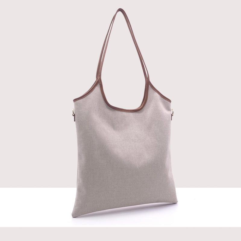 CARACAS - Shopping bag in ecopelle e tela