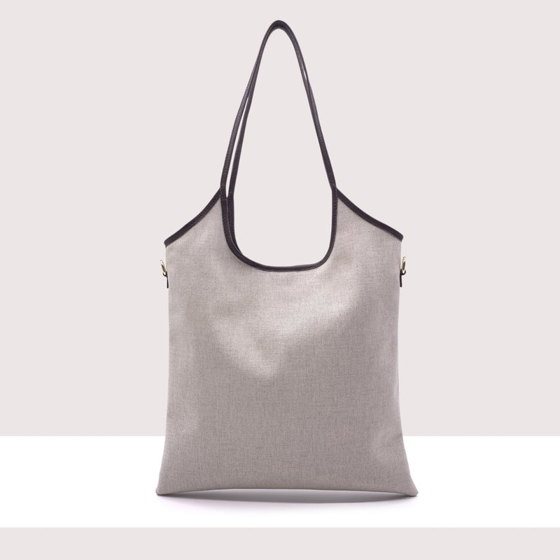 CARACAS - Shopping bag in ecopelle e tela