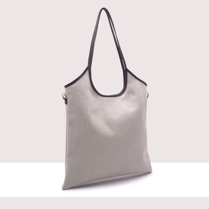 CARACAS - Shopping bag in ecopelle e tela