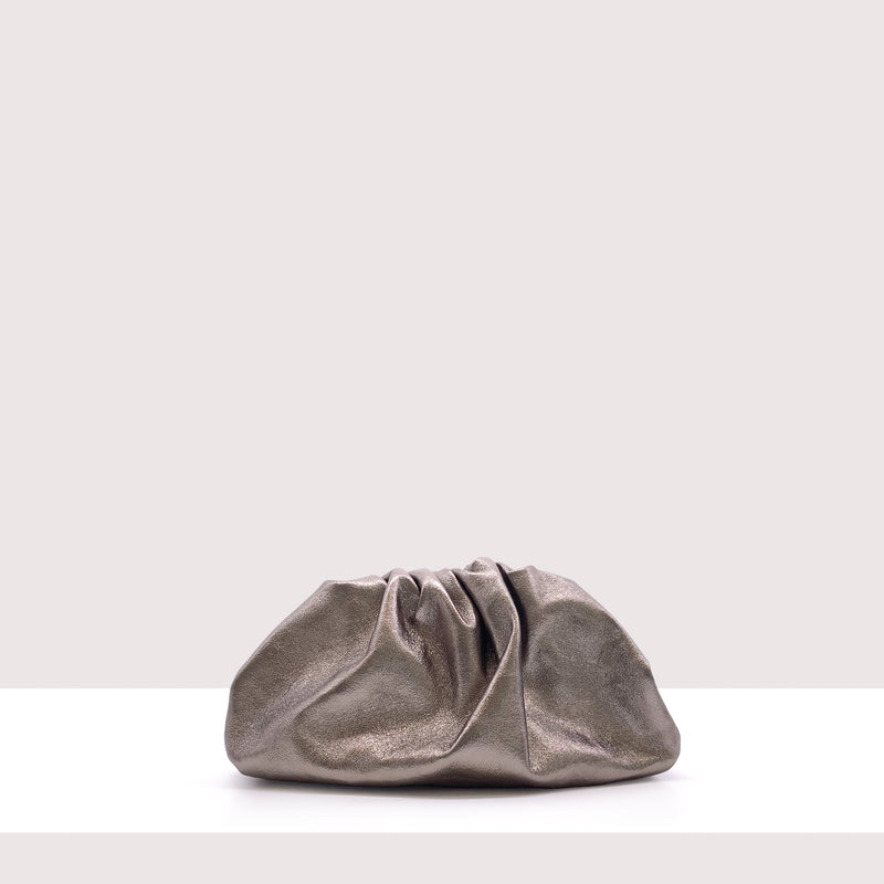 CORTINA- Clutch in vera pelle laminata