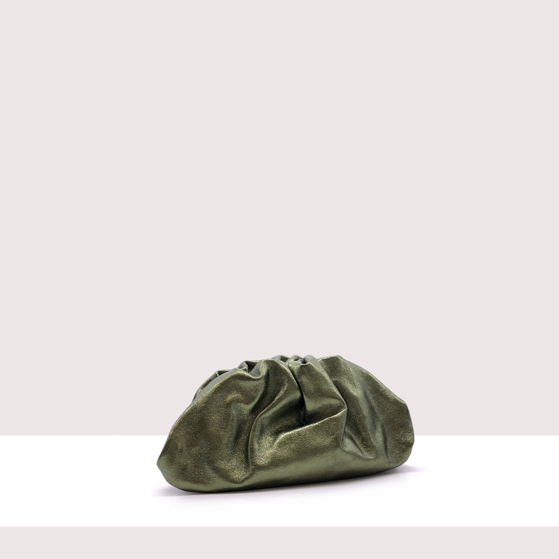 CORTINA- Clutch in vera pelle laminata