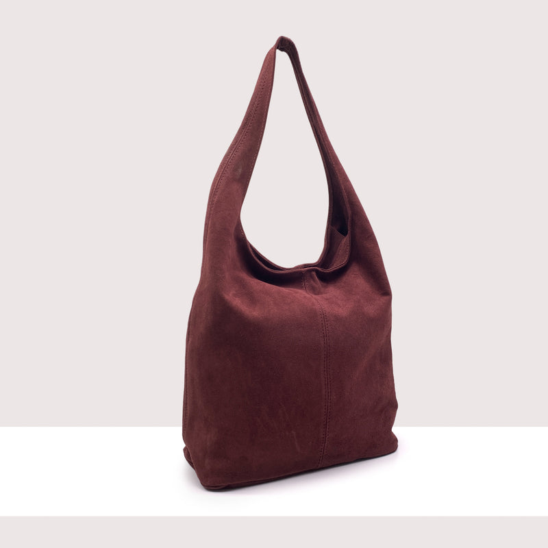 DENVER - Borsa a spalla in vero camoscio