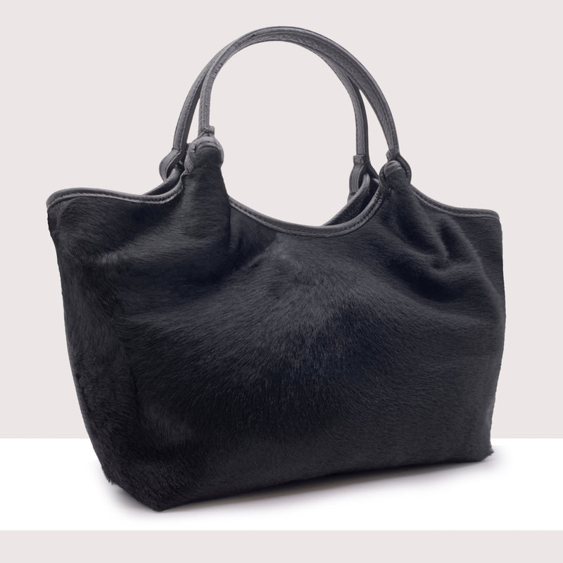 DHAKA MAXI - Shopping bag in vera pelle e cavallino
