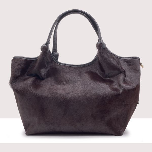 DHAKA MAXI - Shopping bag in vera pelle e cavallino