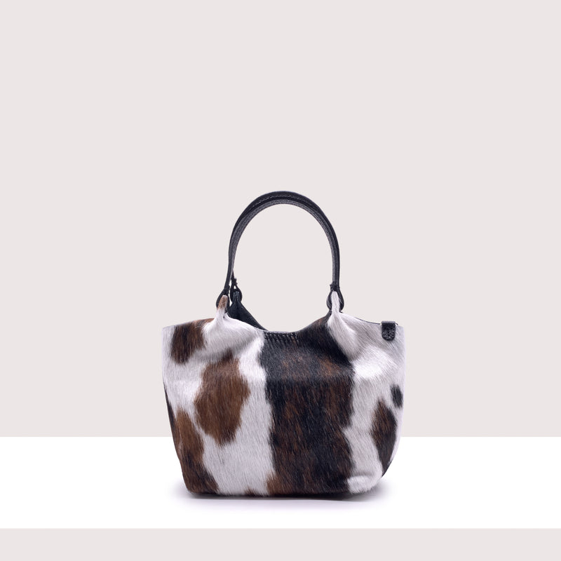 DHAKA MINI - Shopping bag in vera pelle e cavallino