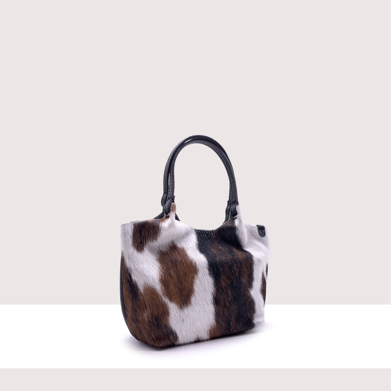 DHAKA MINI - Shopping bag in vera pelle e cavallino