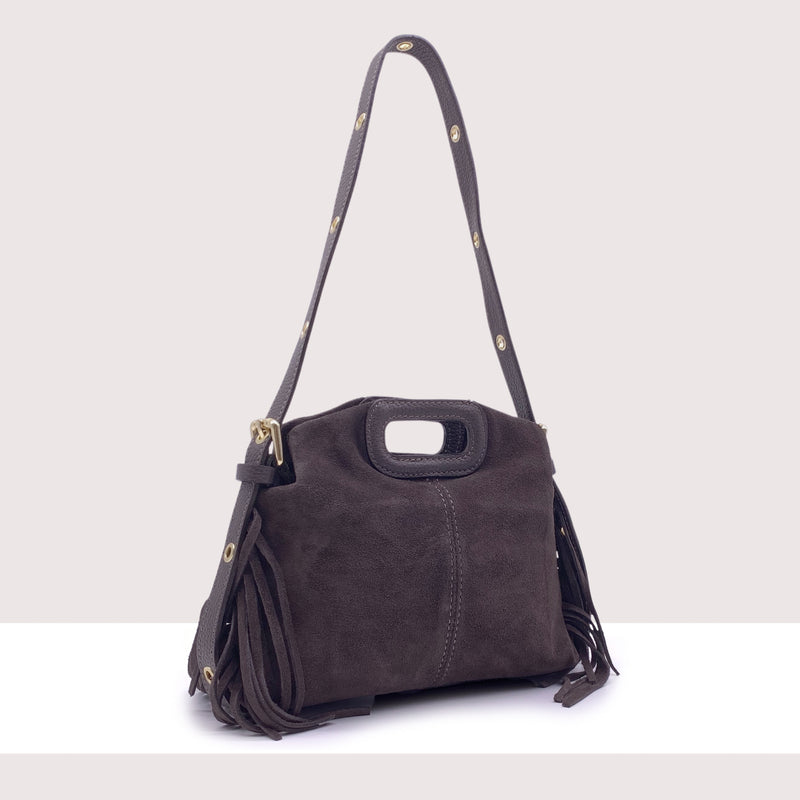 EREVAN - Mini bag in vero camoscio con tracolla