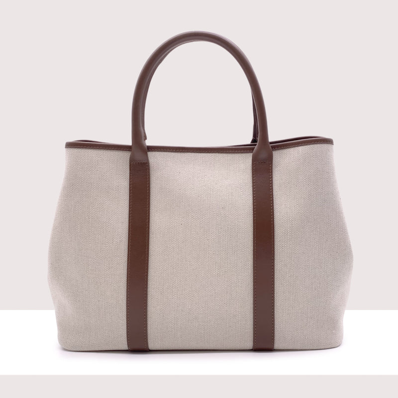 FRANCOFORTE - Borsa shopping in vera pelle e rafia