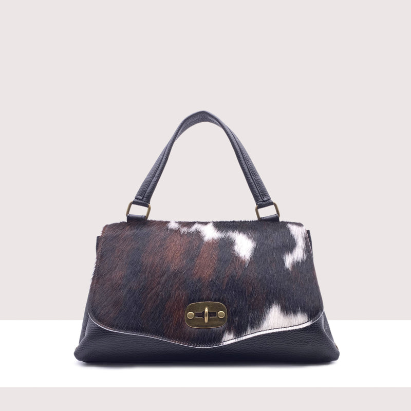 GIUBA - Borsa a spalla in vera pelle e cavallino