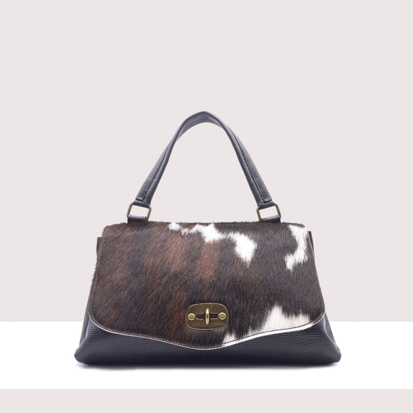 GIUBA - Borsa a spalla in vera pelle e cavallino