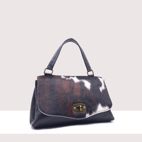 GIUBA - Borsa a spalla in vera pelle e cavallino