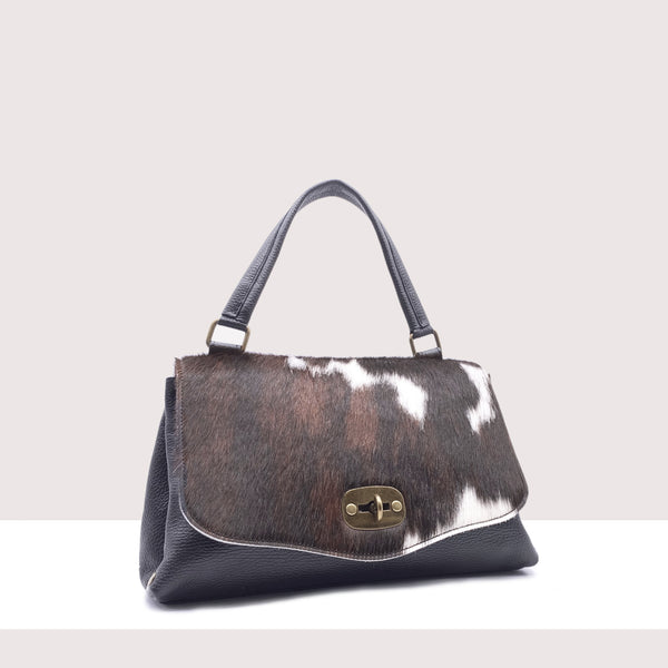 GIUBA - Borsa a spalla in vera pelle e cavallino