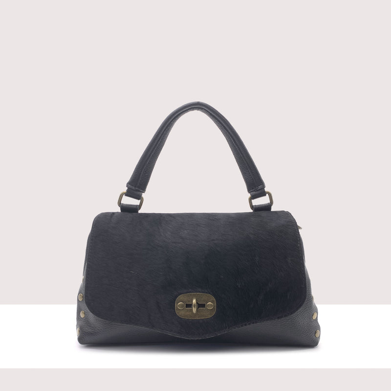 GIUBA - Borsa a spalla in vera pelle e cavallino