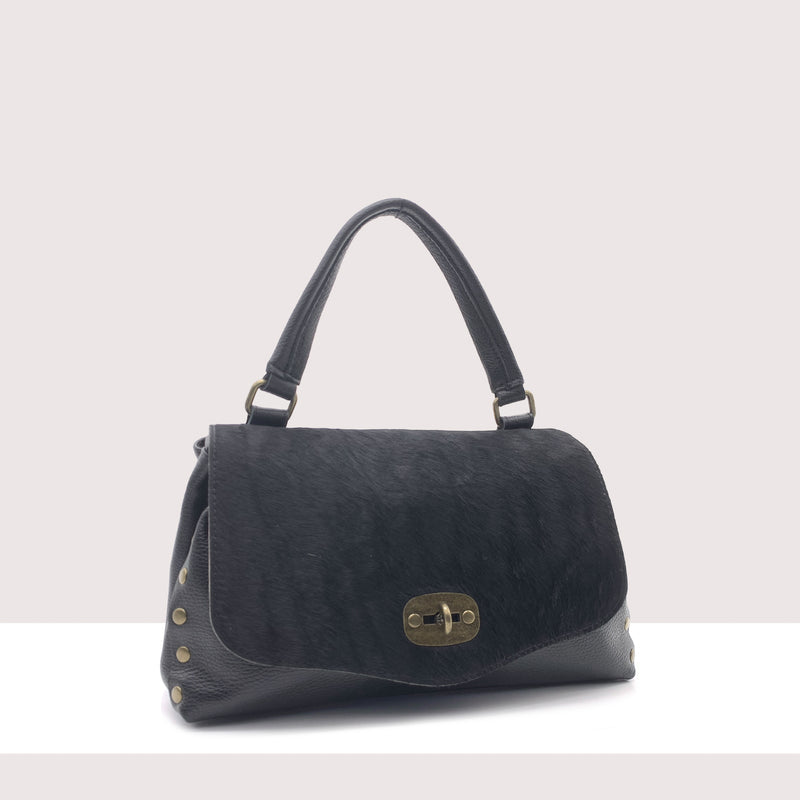 GIUBA - Borsa a spalla in vera pelle e cavallino