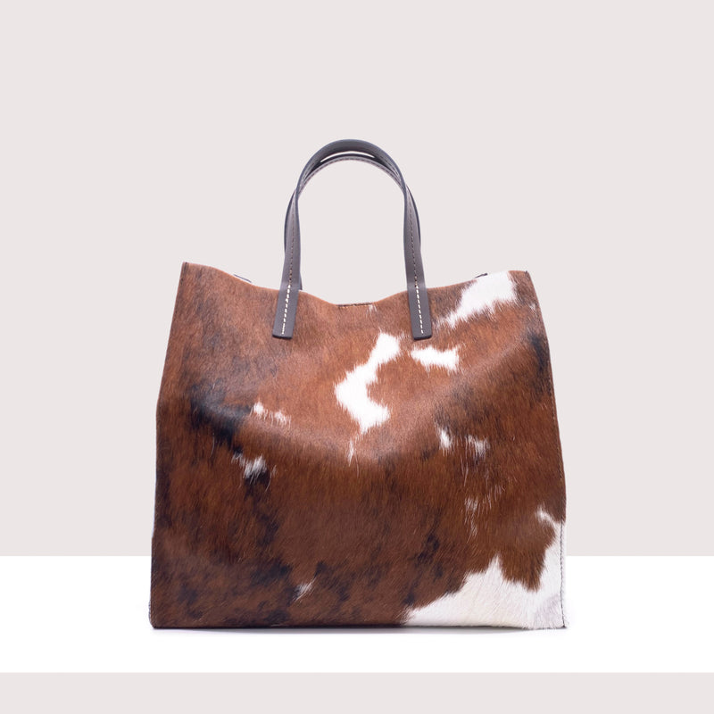 GRENOBLE - Shopping bag in vera pelle e cavallino