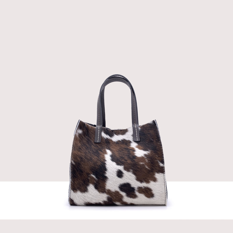IBIZA - Shopping bag in vera pelle e cavallino