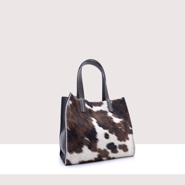 IBIZA - Shopping bag in vera pelle e cavallino