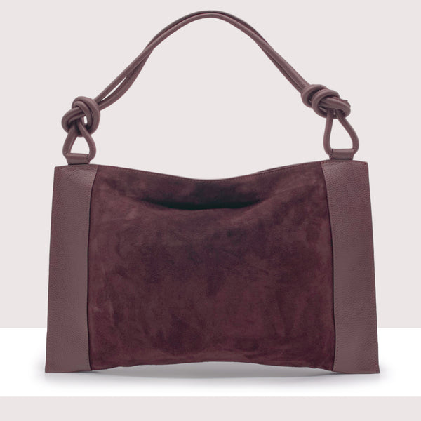 KABUL - Shopping bag in vera pelle e camoscio