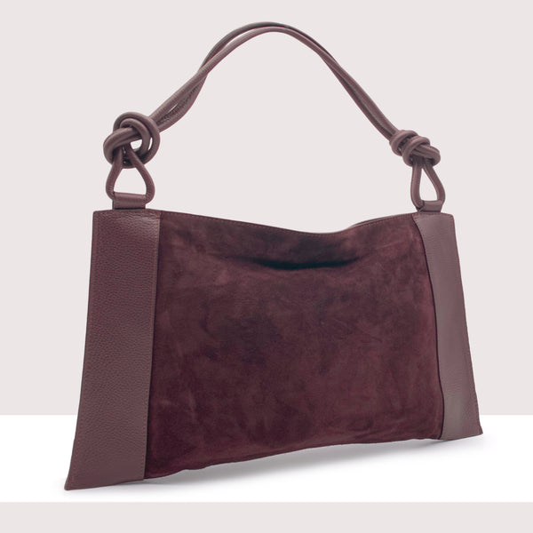 KABUL - Shopping bag in vera pelle e camoscio
