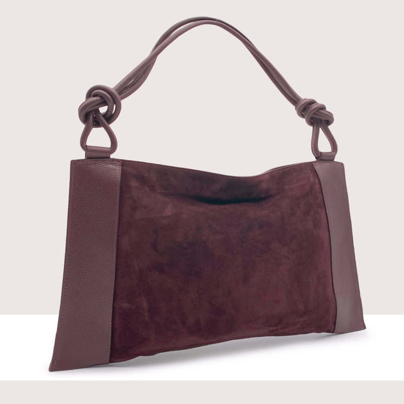 KABUL - Shopping bag in vera pelle e camoscio