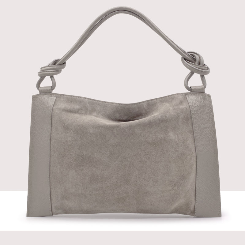 KABUL - Shopping bag in vera pelle e camoscio