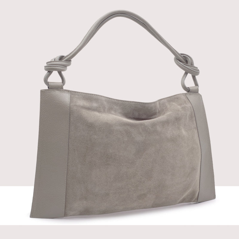 KABUL - Shopping bag in vera pelle e camoscio