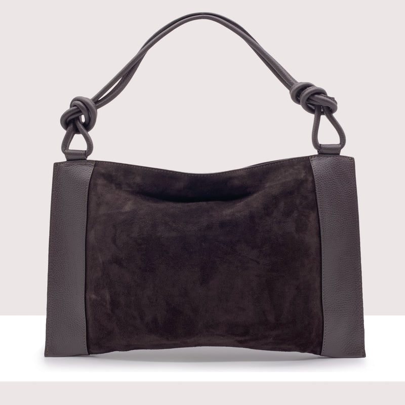 KABUL - Shopping bag in vera pelle e camoscio