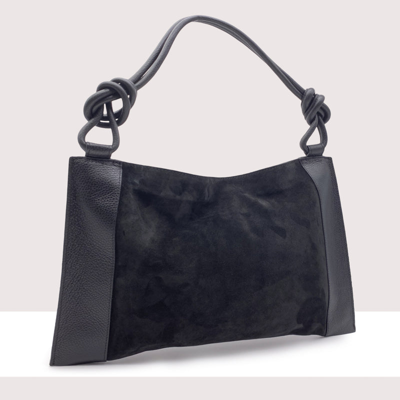 KABUL - Shopping bag in vera pelle e camoscio