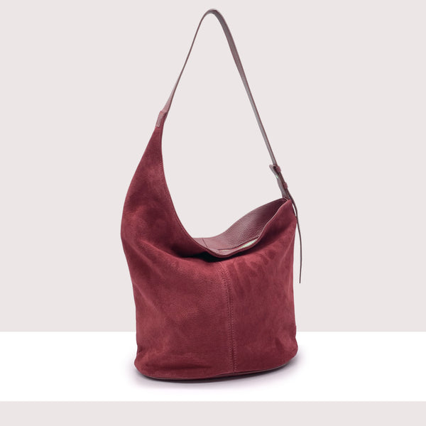 KIEV - Borsa shopping in vero camoscio e pelle