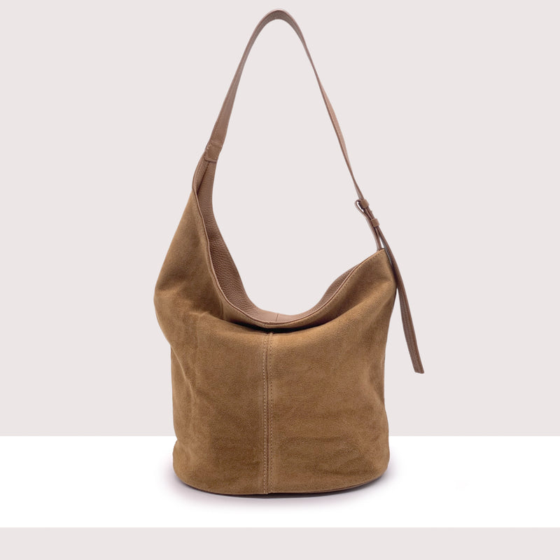 KIEV - Borsa shopping in vero camoscio e pelle