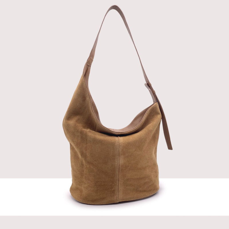 KIEV - Borsa shopping in vero camoscio e pelle