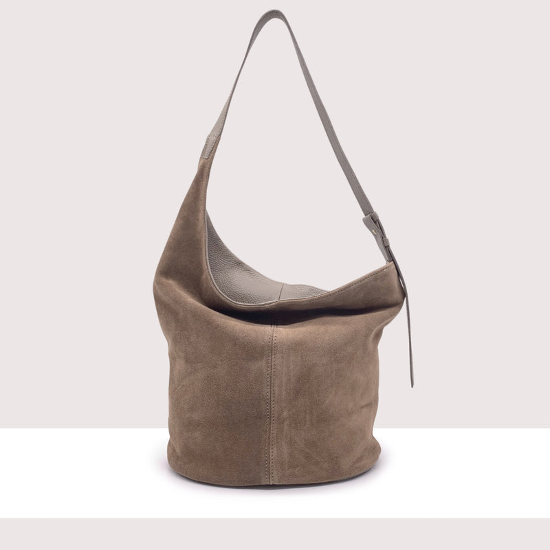KIEV - Borsa shopping in vero camoscio e pelle