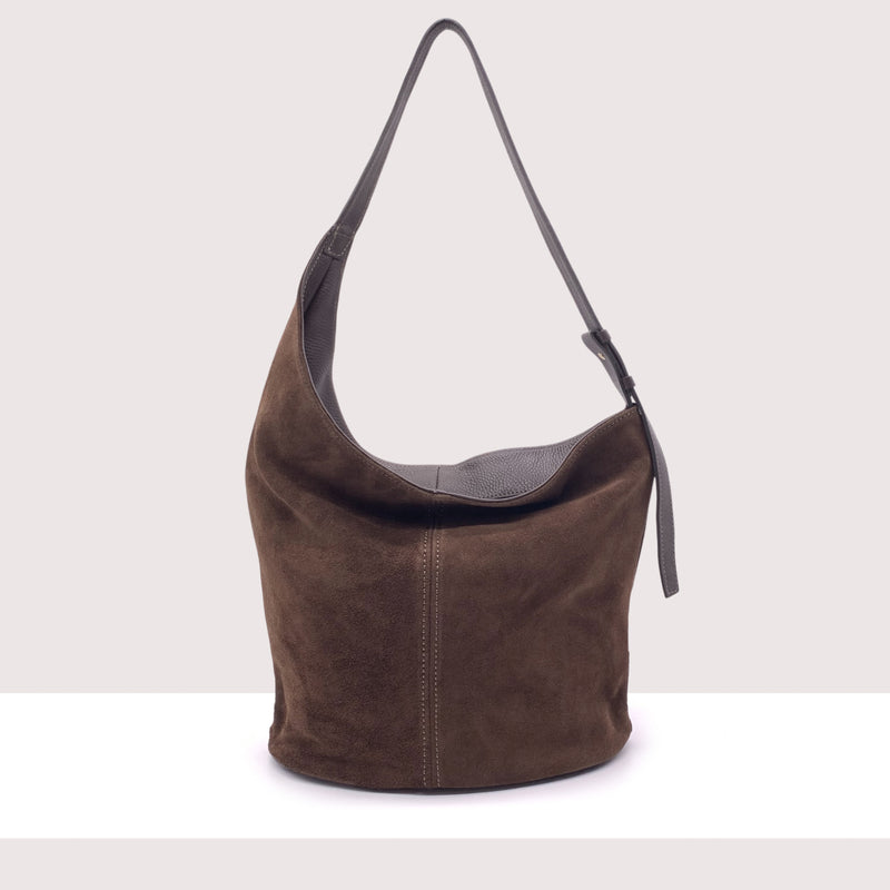 KIEV - Borsa shopping in vero camoscio e pelle