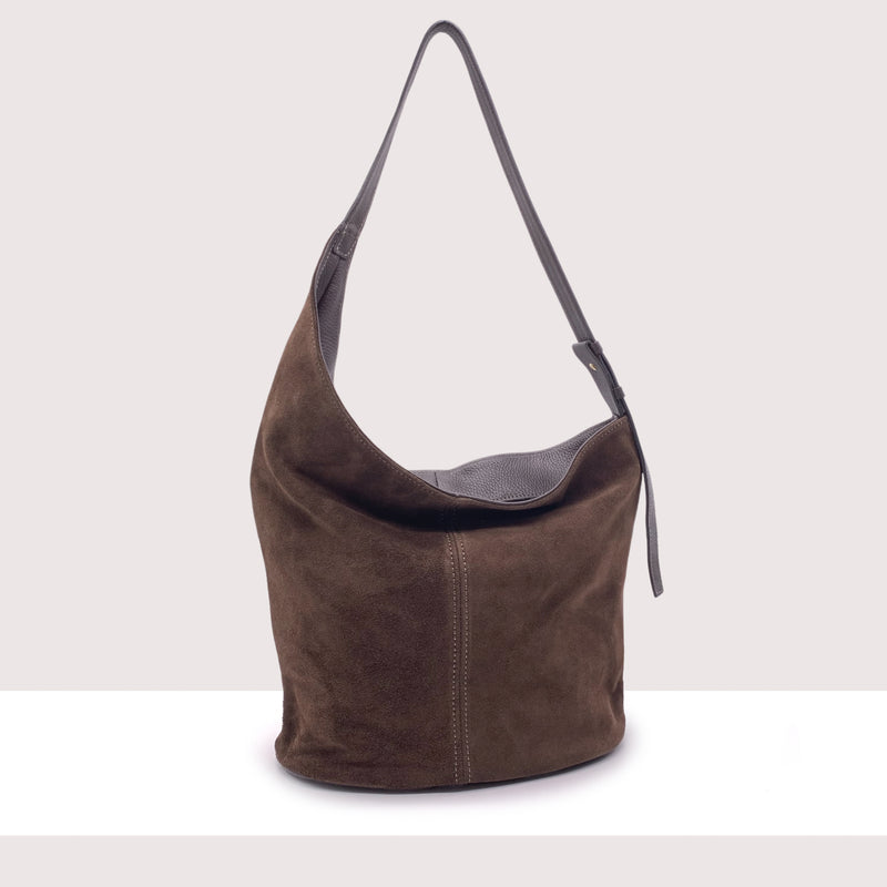 KIEV - Borsa shopping in vero camoscio e pelle