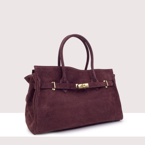 LISBONA - Borsa a spalla in vero camoscio