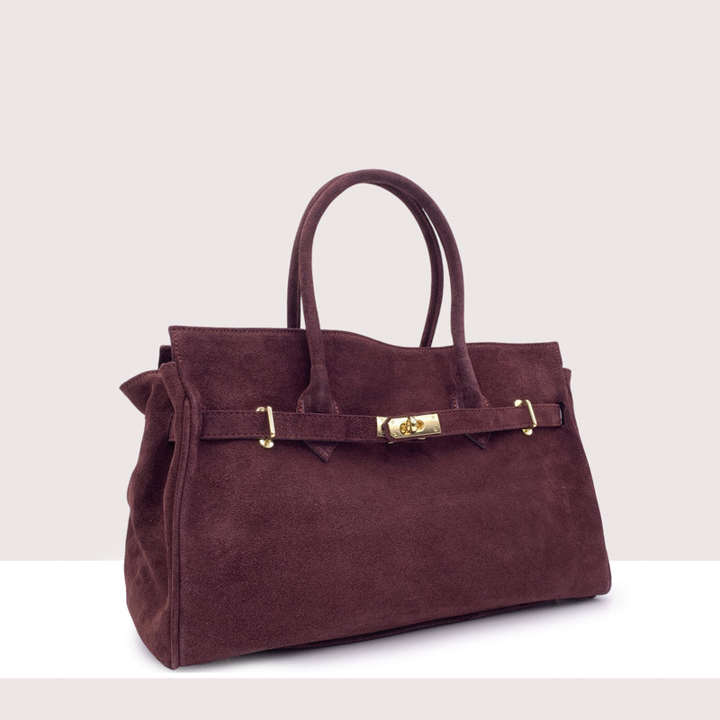 LISBONA - Borsa a spalla in vero camoscio