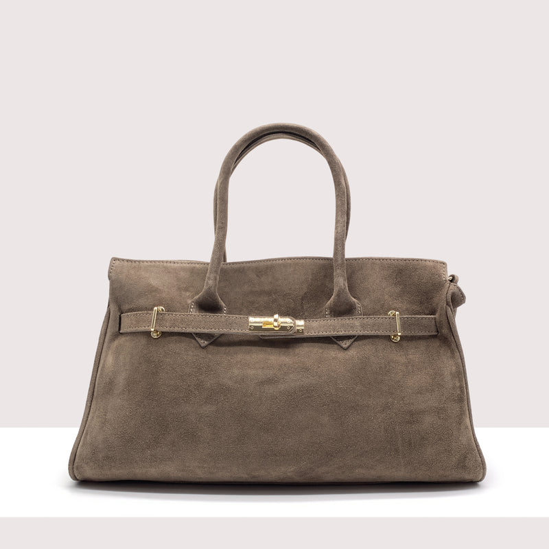 LISBONA - Borsa a spalla in vero camoscio