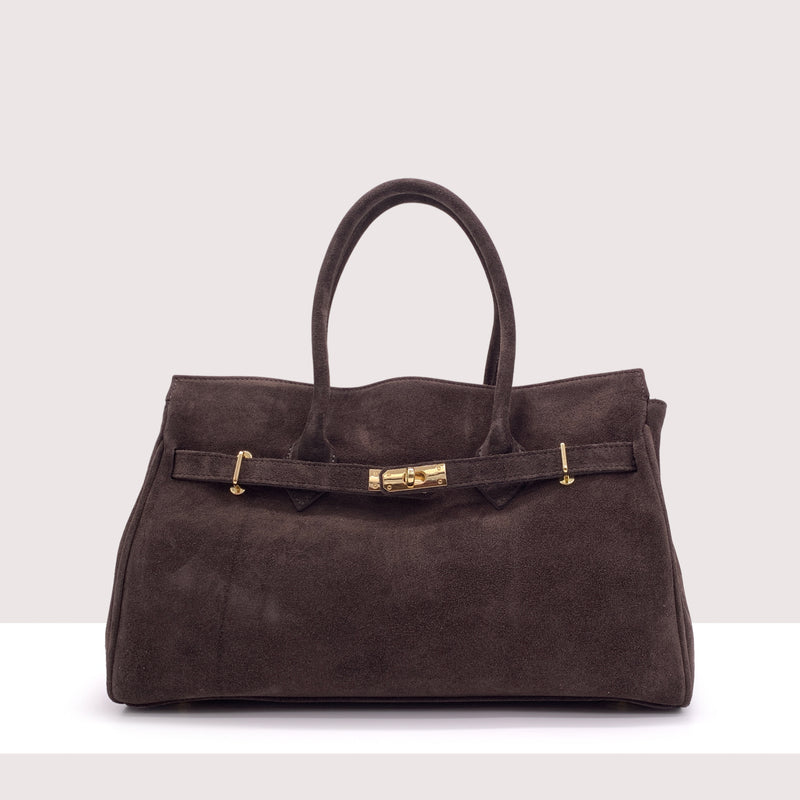 LISBONA - Borsa a spalla in vero camoscio