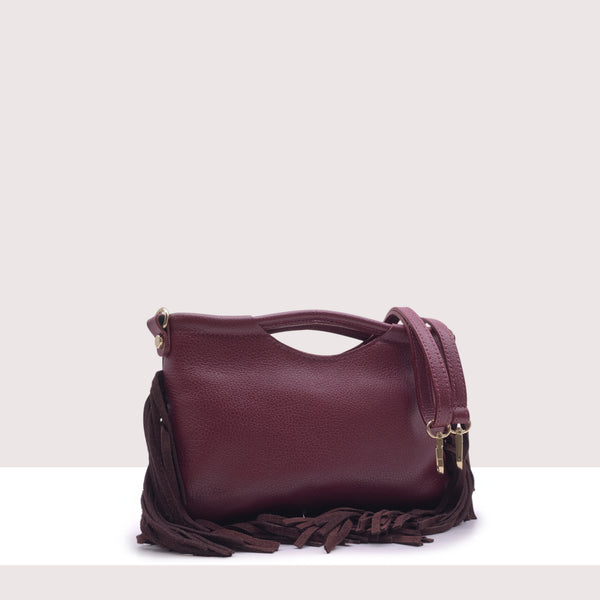 LOME - Mini bag in vera pelle con frange