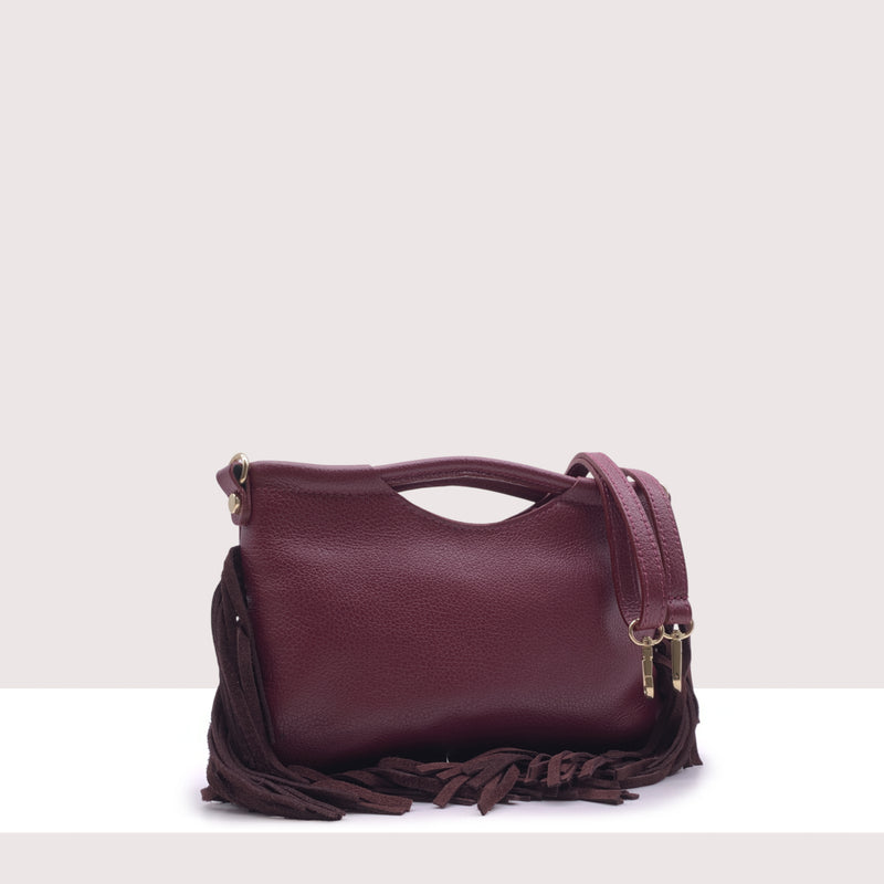 LOME - Mini bag in vera pelle con frange