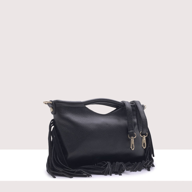 LOME - Mini bag in vera pelle con frange