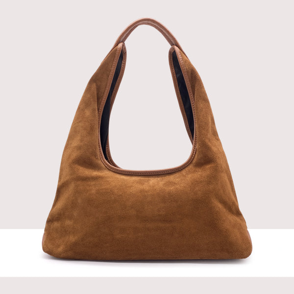 MANAMA - Shopping bag in vero camoscio e pelle